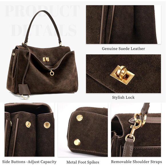 Spacious Genuine Leather Purse with Adjustable Strap: Perfect for Travel & Style - Picture 6 of 7